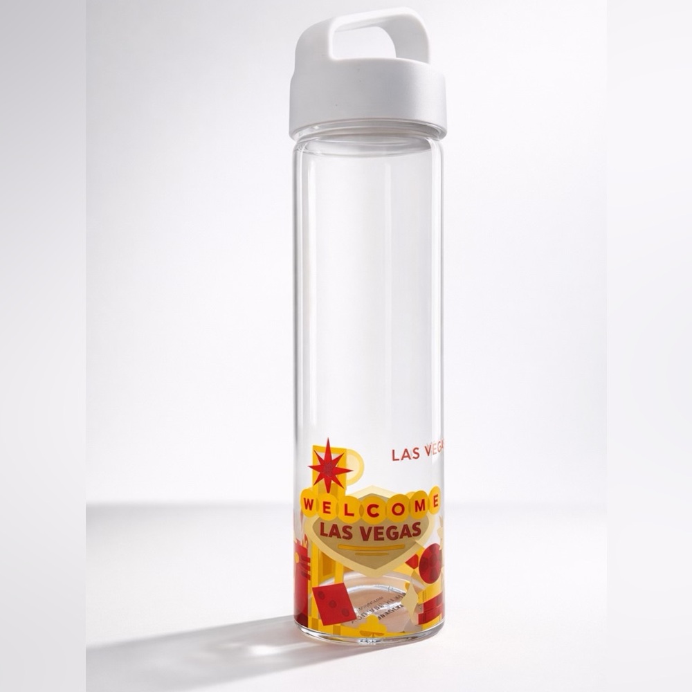 Starbucks Las Vegas You Are Here Glass Water Bottle New